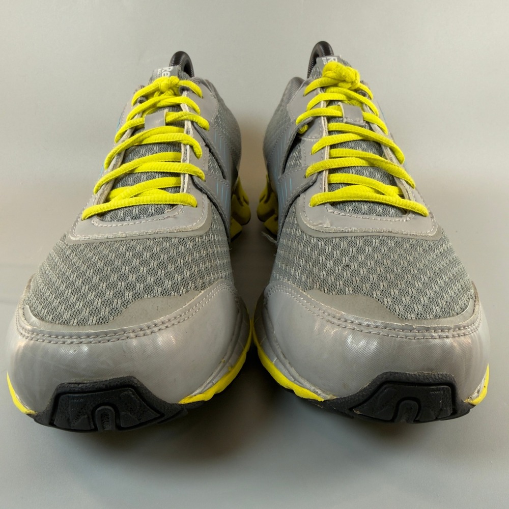 Reebok ZigTech H Strap Womens 9 Workout Shoes Gray Yellow Lace Low Train Sneaker - Picture 2 of 16